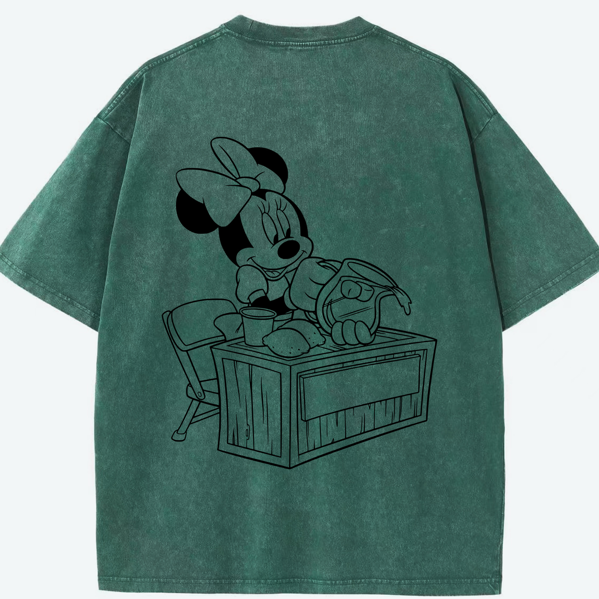 （画像用） ミッキーマウス Mickey Mouse 綿100% ヴィンテージ風 半袖Tシャツ（背面プリント）